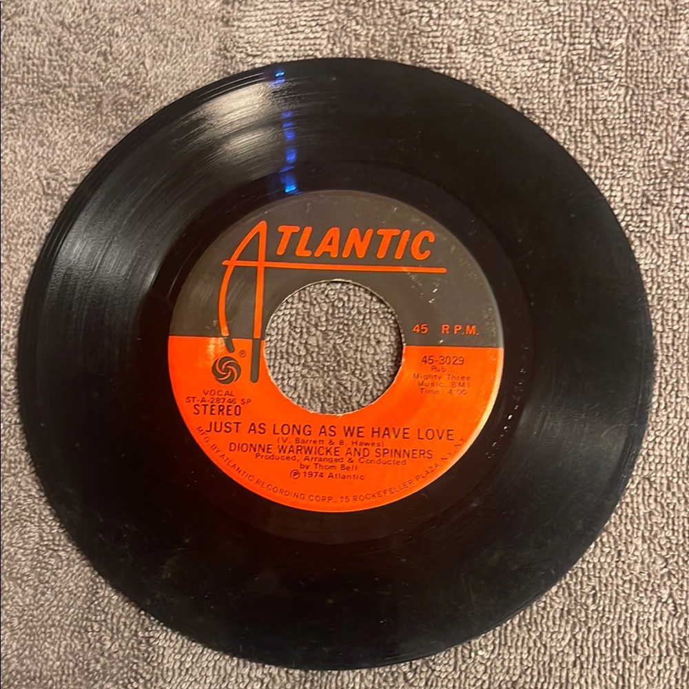 Dionne Warwicke & Spinners Atlantic vintage Vinyl Record 45 rpm